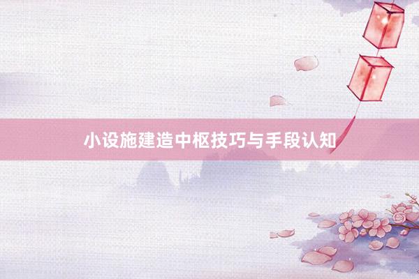 小设施建造中枢技巧与手段认知